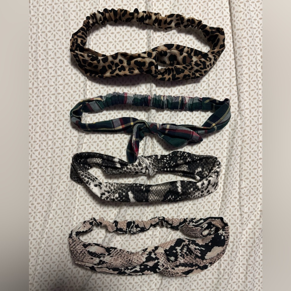 Stylish Animal Print and Plaid Headband Set
